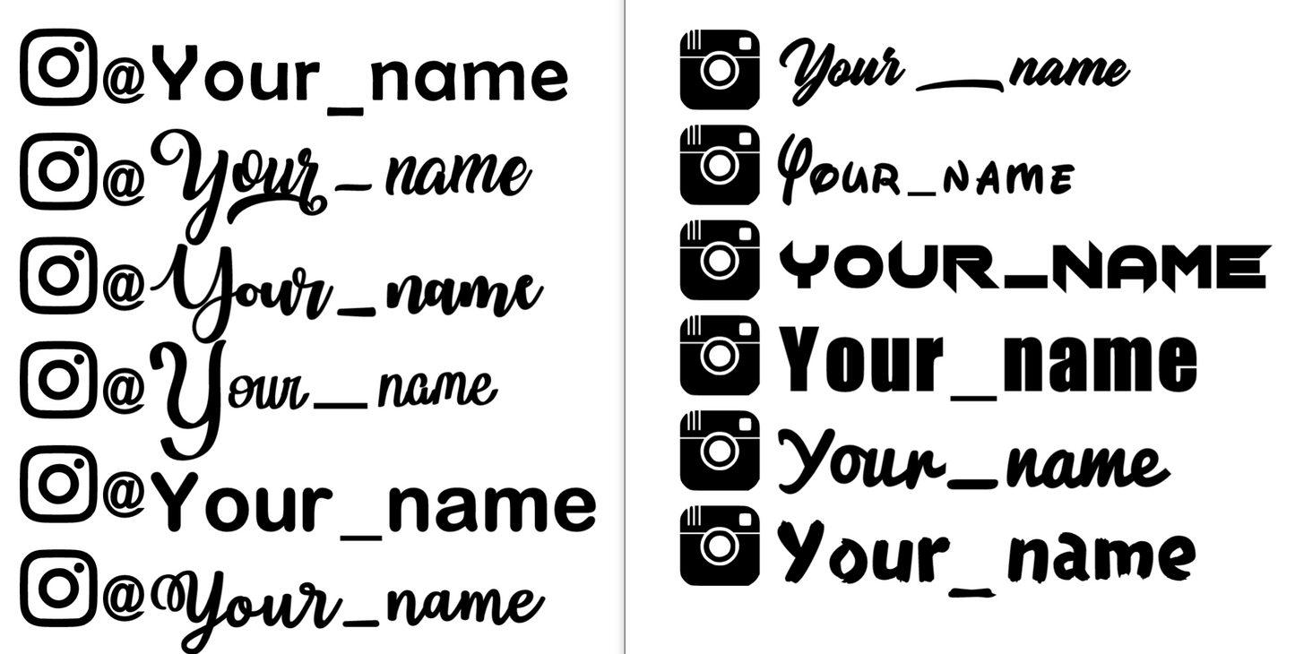 Custom IG name decal